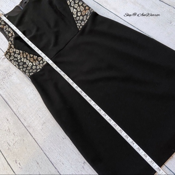 Ann Taylor leopard jacquard black sleeveless sheath dress *shop@iamwarrior - Picture 6 of 9
